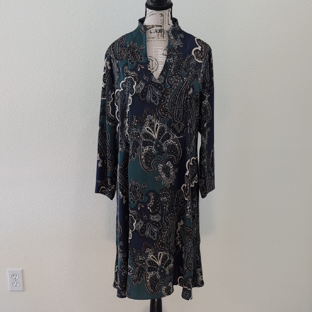 Ming Wang Multicolor Paisley Top
